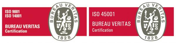 Bureau Veritas sertifikaatit ISO 9001, ISO 14001 ja ISO 45001